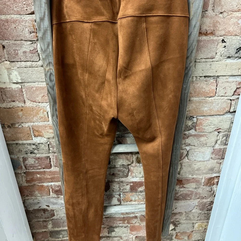 Anthropologie Camel Suede Leggings - Picture 3 of 3